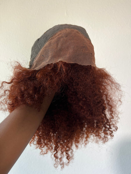 Reddish Brown Coils Frontal Wig - 18"