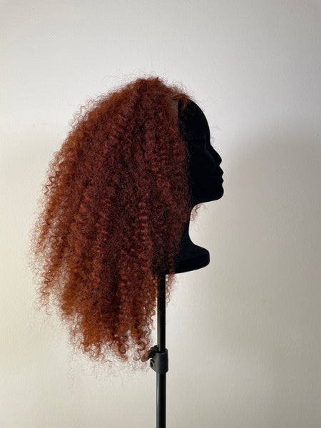 Reddish Brown Coils Frontal Wig - 18"